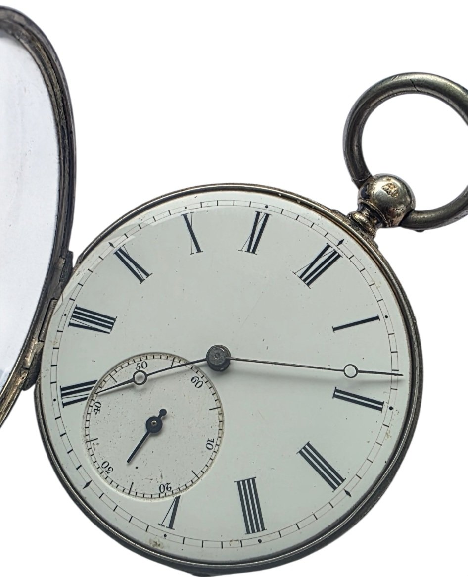 Solid Silver Gousset Watch Adriam Cadet A Toulon XIXth Century-photo-3