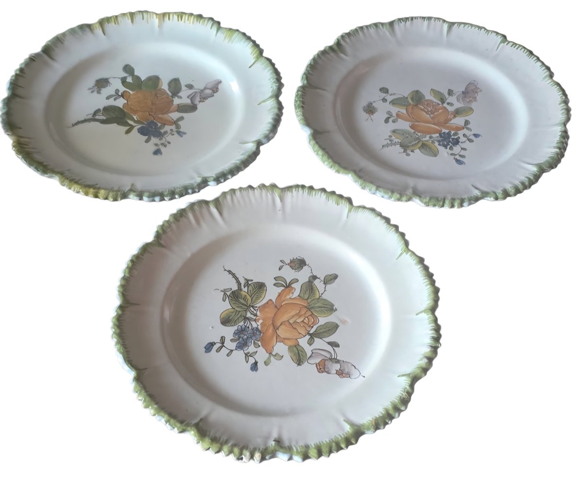 3 Antique Plates Probably From Eastern France