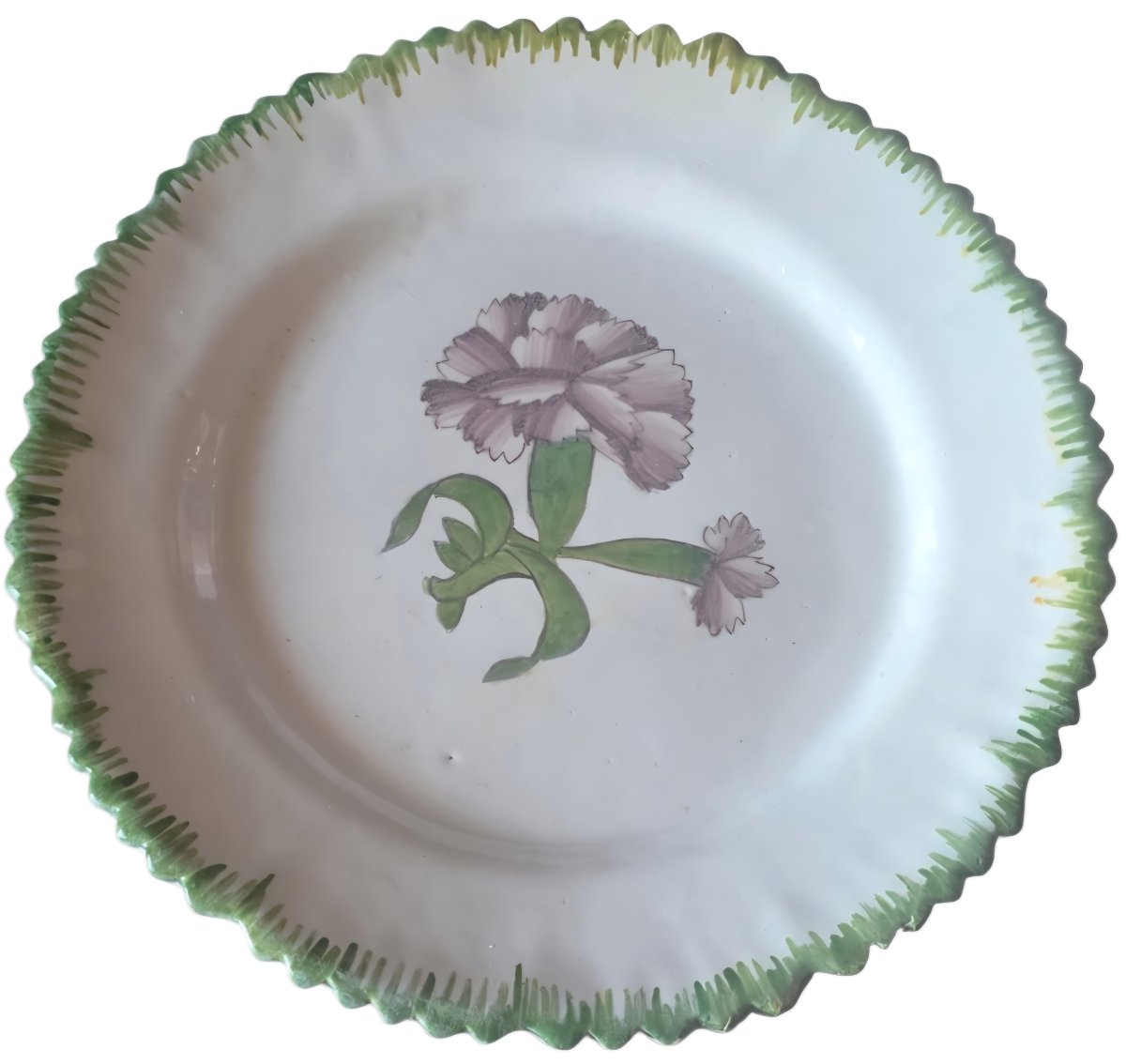 3 assiettes ancienne au deccor œillets -photo-3