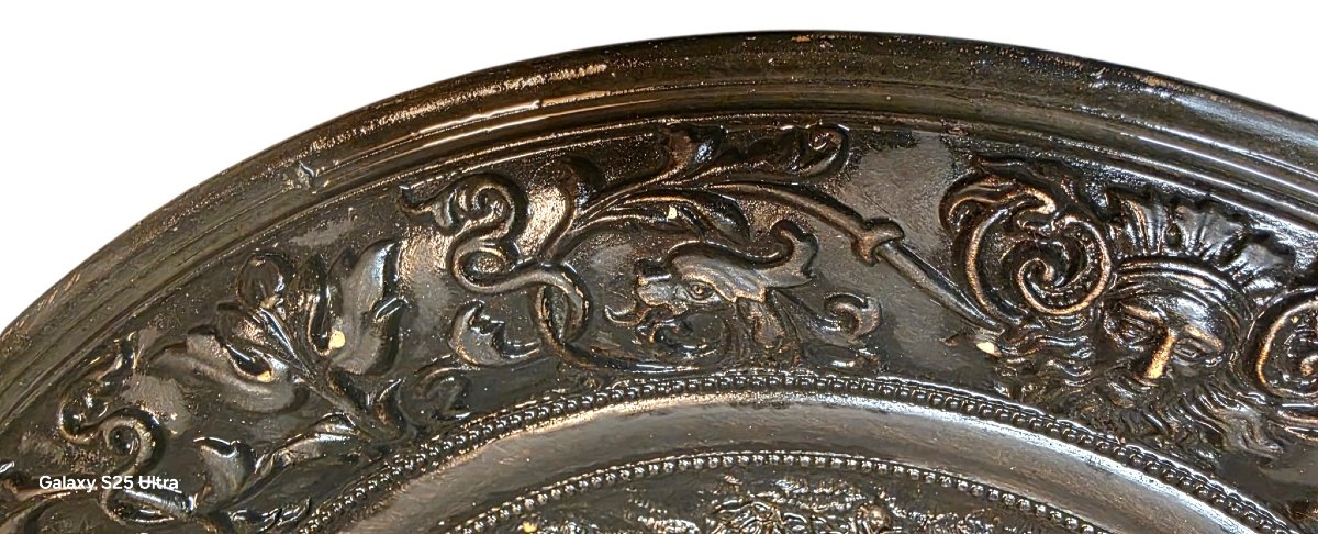 Plat en terre cuite dans le style Renaissance  jugement de Paris 36 cm Diamètre -photo-4