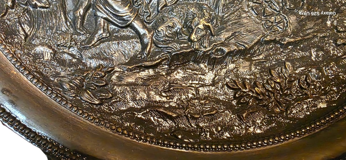 Plat en terre cuite dans le style Renaissance  jugement de Paris 36 cm Diamètre -photo-7