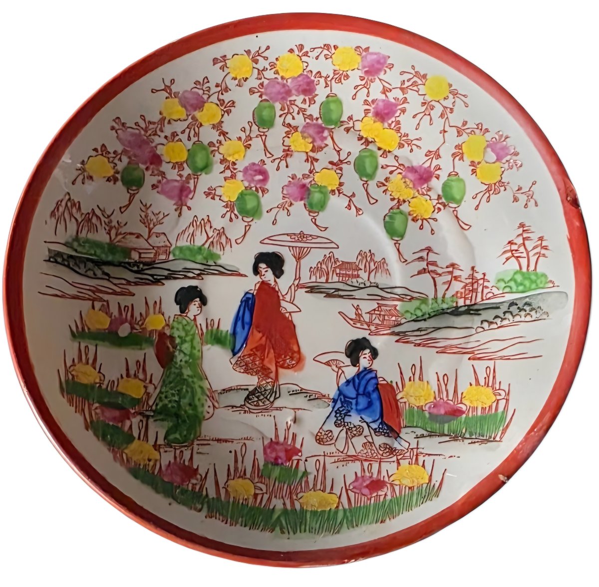 7 dessous de tasses Japon polychrome Satsuma XIXeme -photo-3