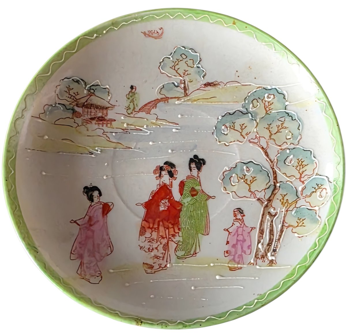 7 dessous de tasses Japon polychrome Satsuma XIXeme -photo-4