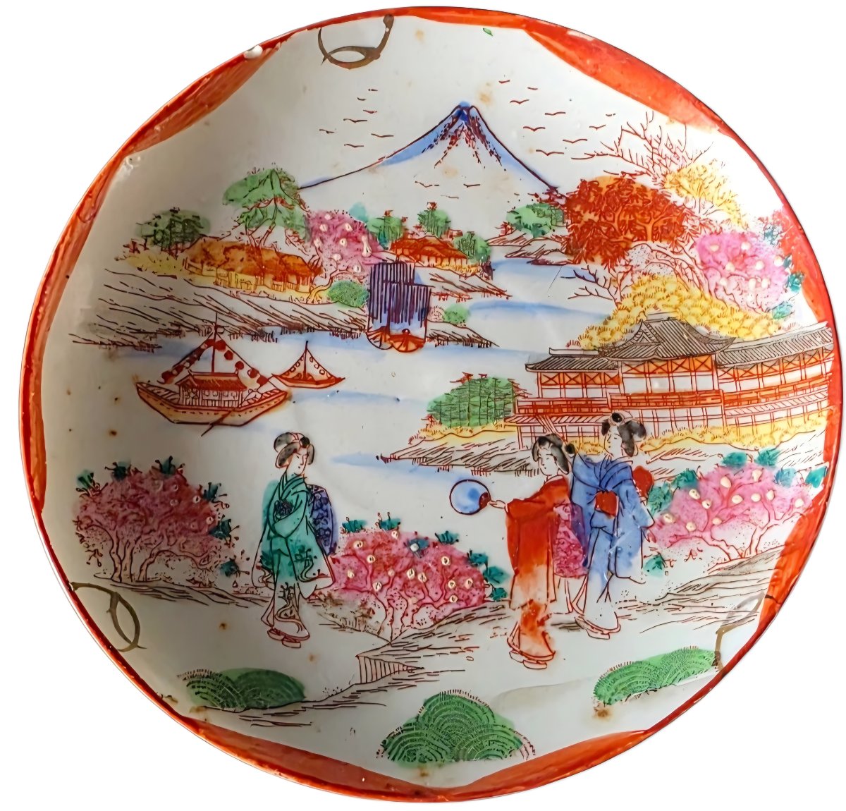 7 dessous de tasses Japon polychrome Satsuma XIXeme -photo-4
