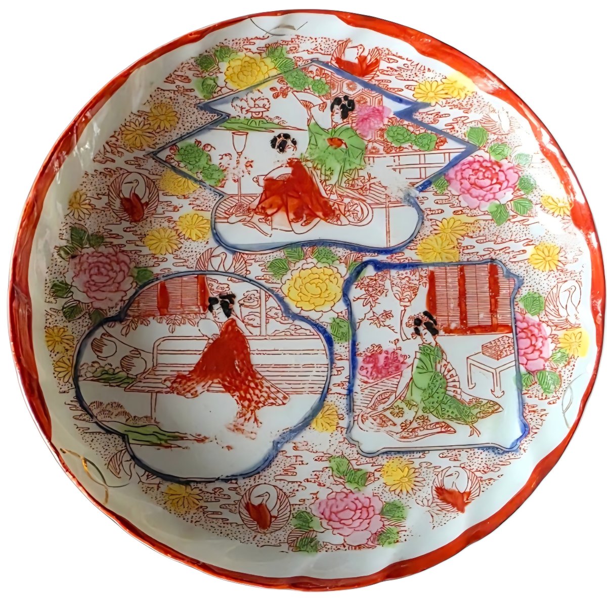 7 dessous de tasses Japon polychrome Satsuma XIXeme -photo-7