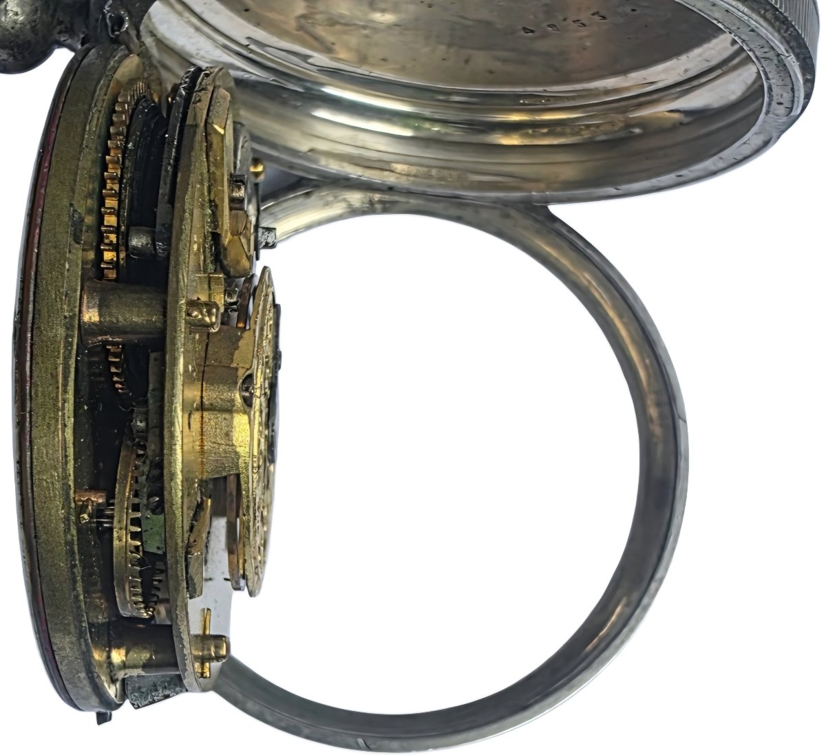18th Century Silver Cock Gousset Watch Ravion A Mansle-photo-6