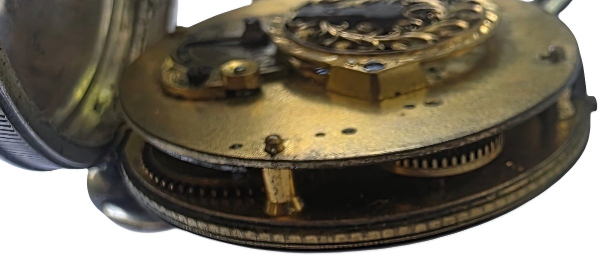 18th Century Gold Hand Silver Cock Gousset Watch-photo-1