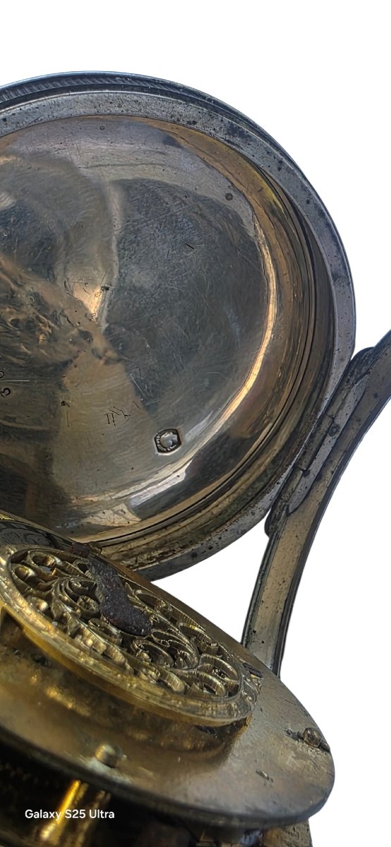 18th Century Gold Hand Silver Cock Gousset Watch-photo-3