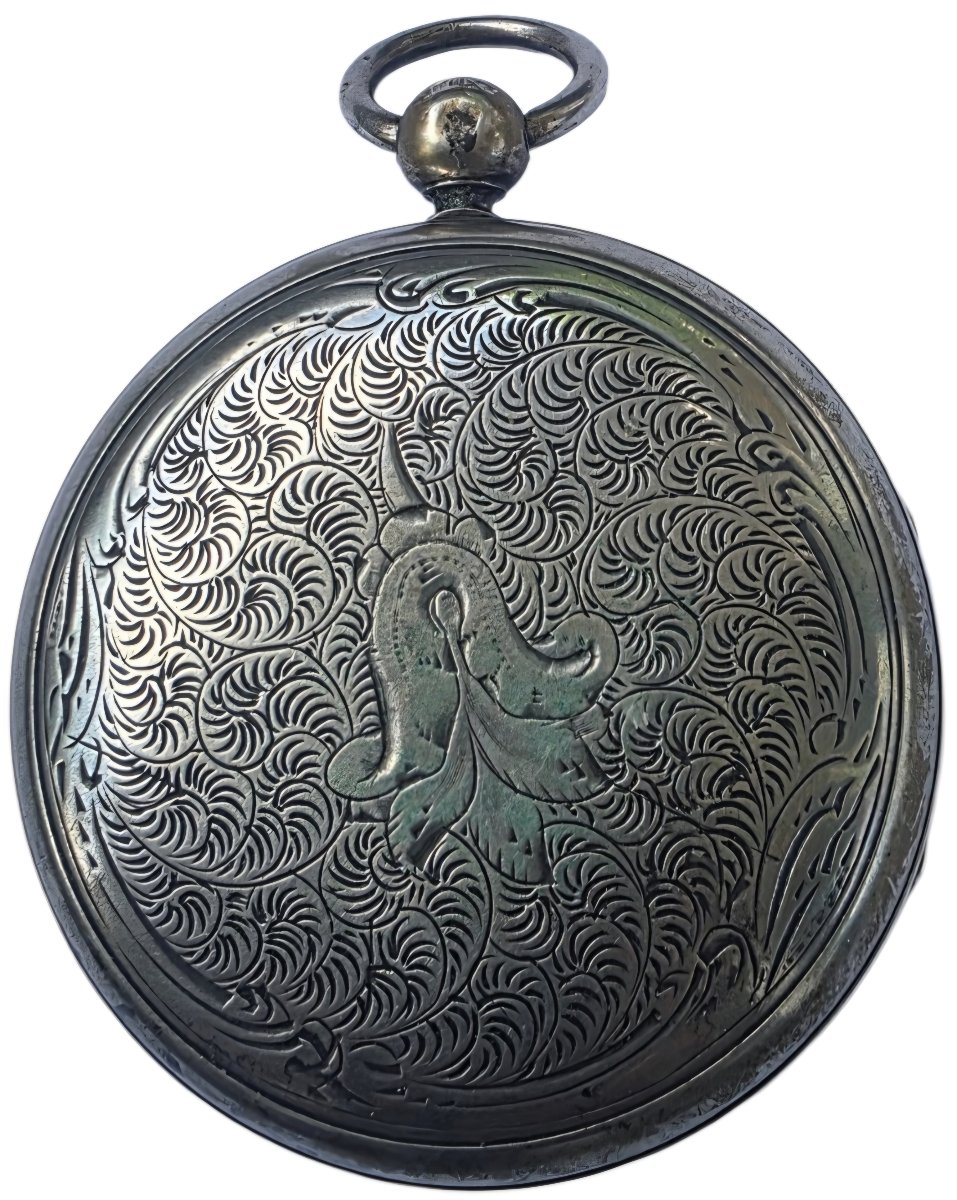 18th Century Gold Hand Silver Cock Gousset Watch-photo-7