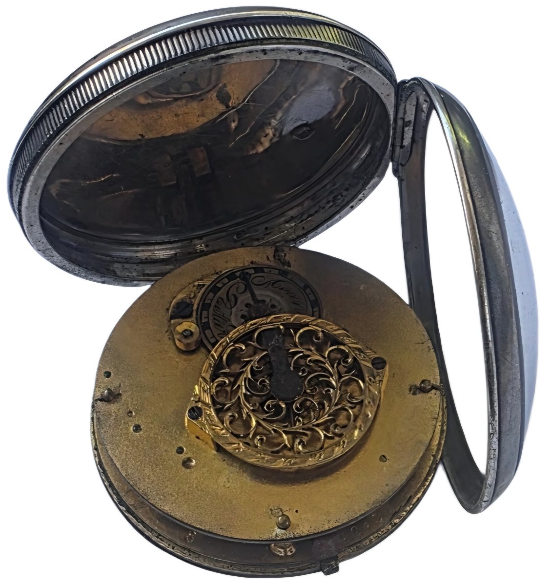 18th Century Gold Hand Silver Cock Gousset Watch
