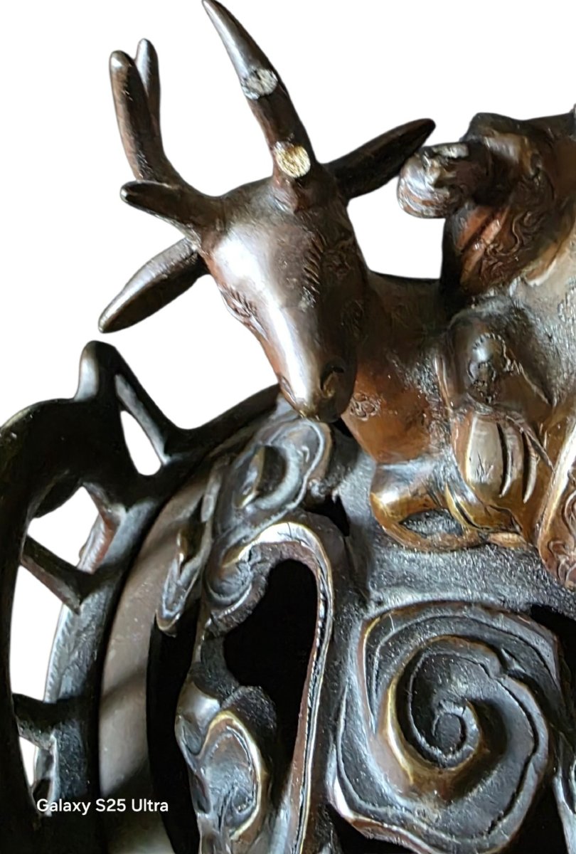 Perfume Burner Japan China Bronze Medal 19th Century Height 35 Cm-photo-4