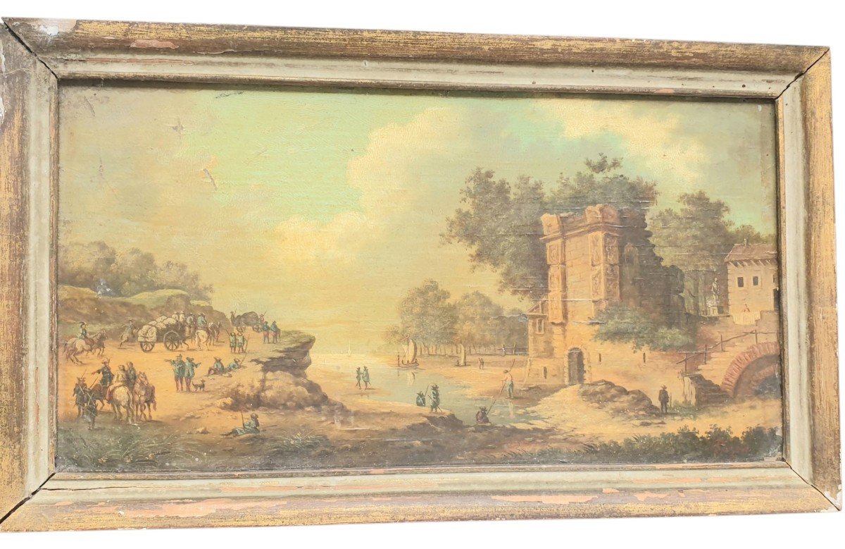 Dutch School 18th Century Departure To War Dutch Soldiers