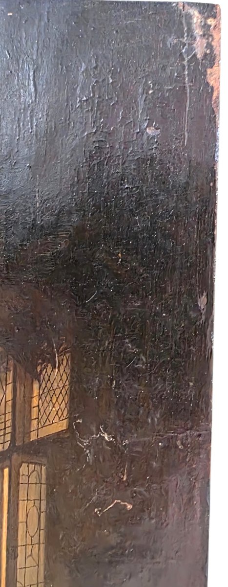 Teniers Oil On Oak Panel 18th Century Interior Scene-photo-4