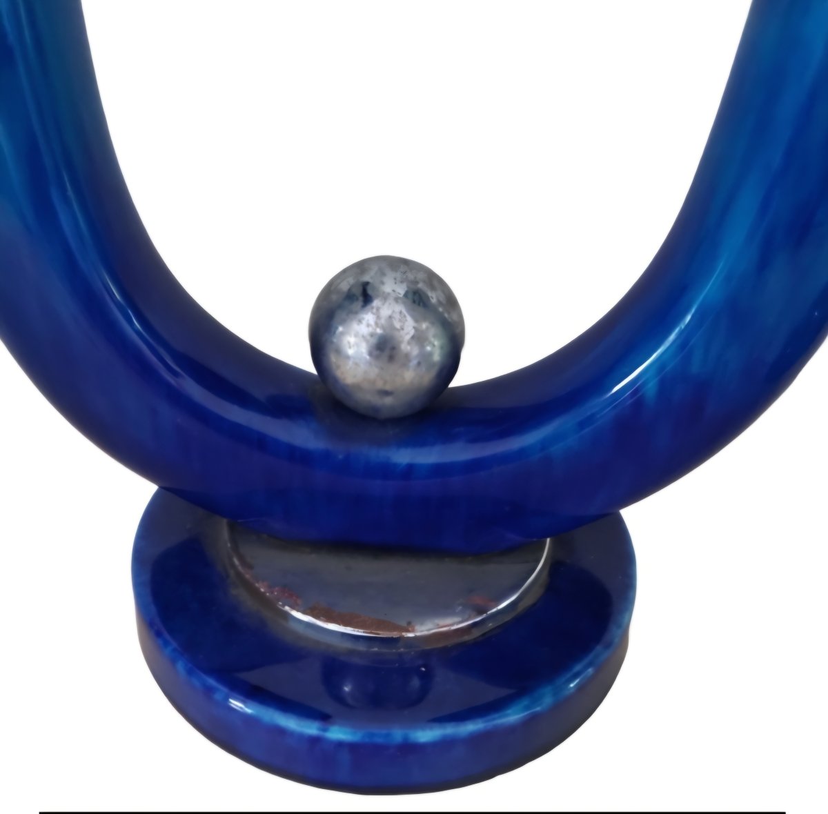 Paul Millet 1870–1950, For Sèvres, In Glazed Porcelain With Subtle Blue Shades And A Bronze Mount-photo-3