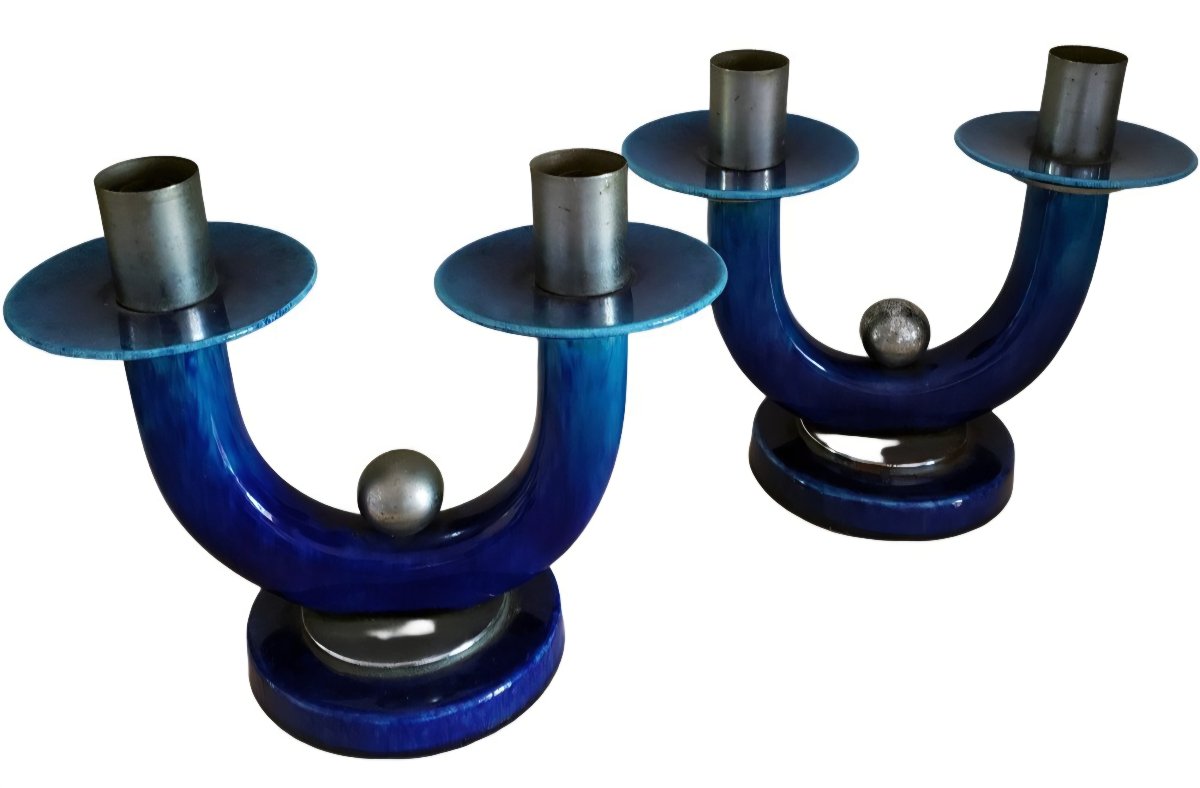 Paul Millet 1870–1950, For Sèvres, In Glazed Porcelain With Subtle Blue Shades And A Bronze Mount-photo-4