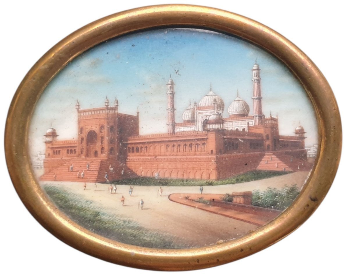 Exceptional ensemble de six miniatures de l'École de la Compagnie Inde époque Moghole  Raj Brit-photo-2