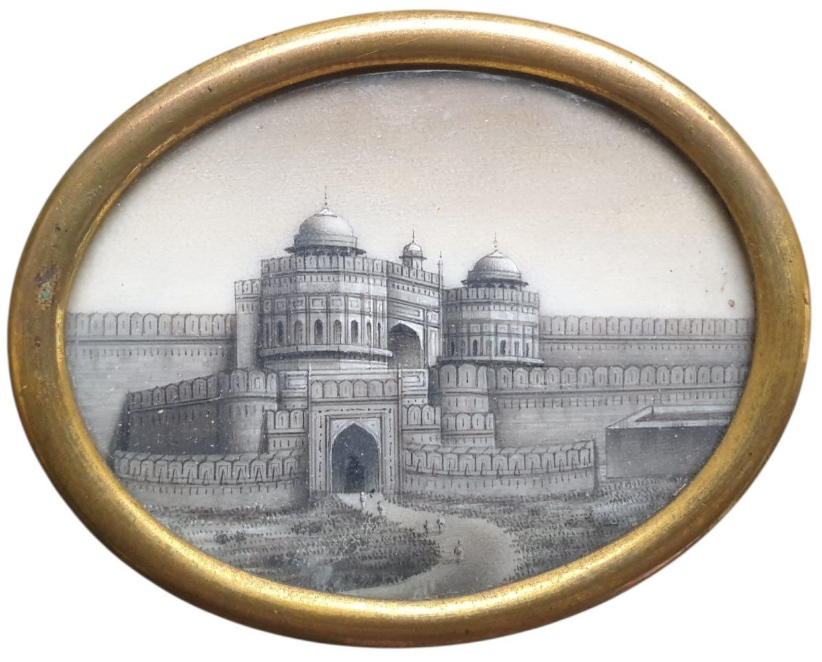 Exceptional ensemble de six miniatures de l'École de la Compagnie Inde époque Moghole  Raj Brit-photo-1