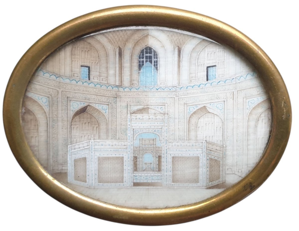 Exceptional ensemble de six miniatures de l'École de la Compagnie Inde époque Moghole  Raj Brit-photo-3