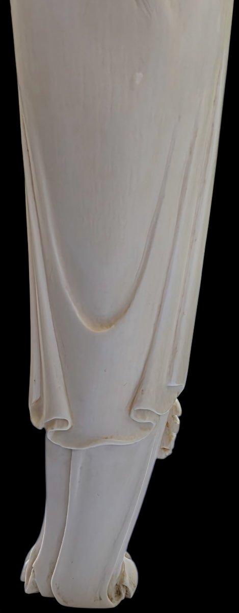 Chinese Qing Dynasty Figurine Of A Pipa Player, Early 20th Century, 25.5 Cm Tall -photo-5