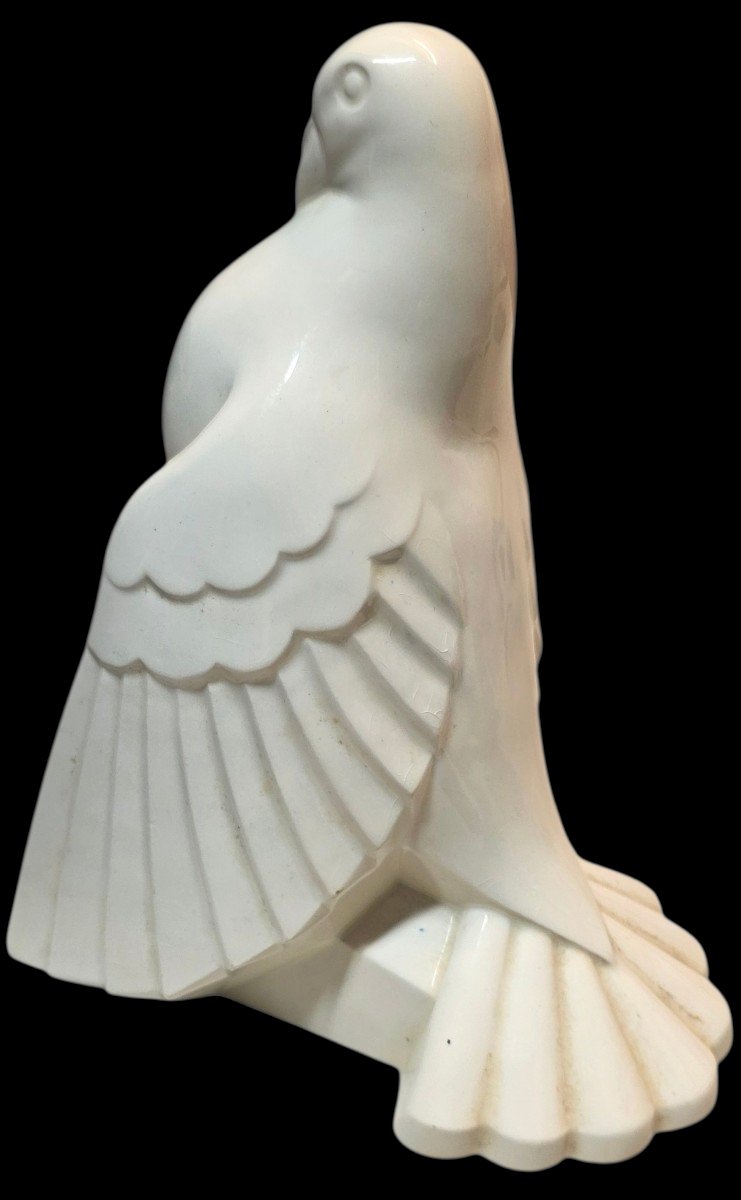 Charles Catteau Boch Frères Keramis pigeon  Art Déco circa 1930-photo-4