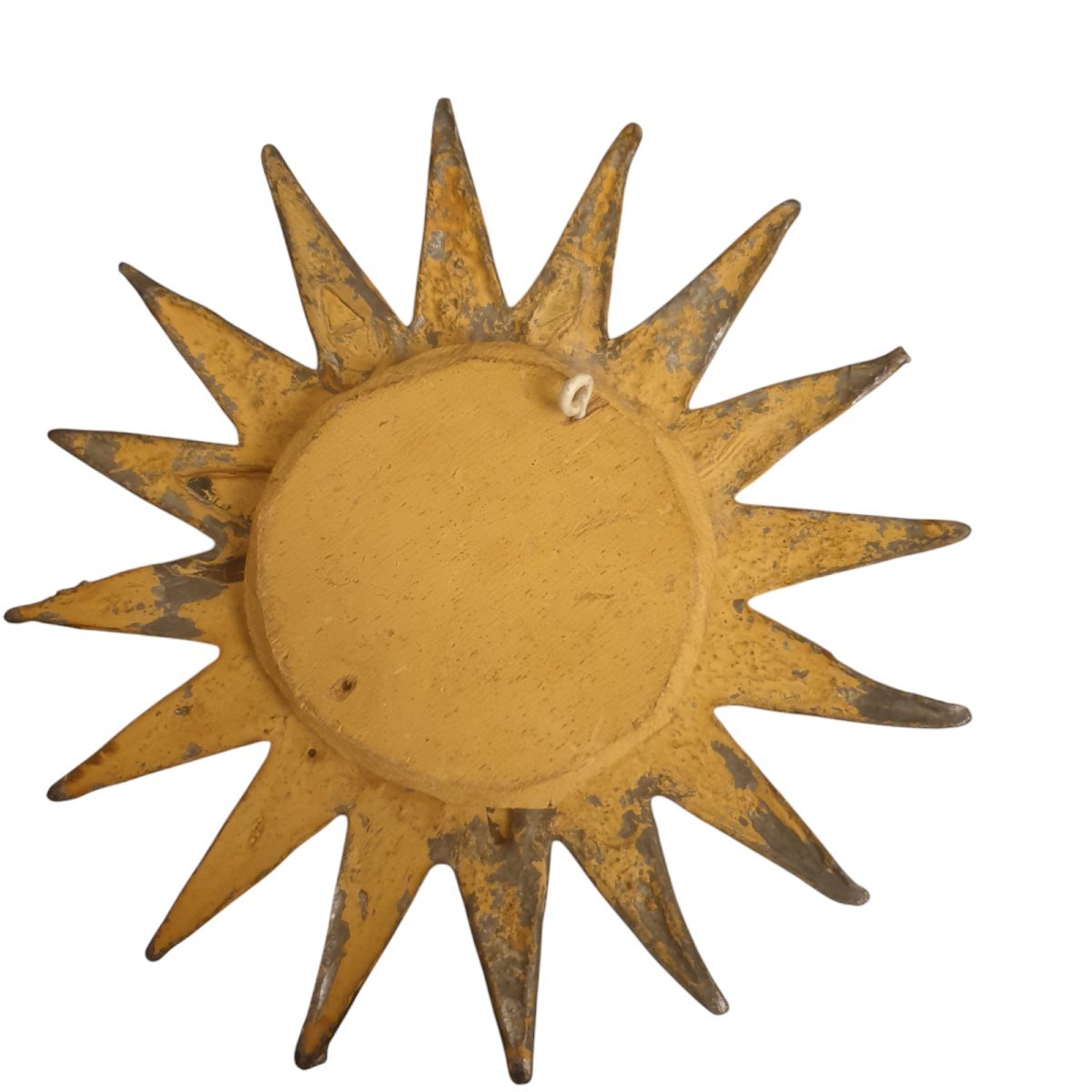 Ancien miroir soleil en plomb style Line Vautrin Irena Jaworska-photo-3