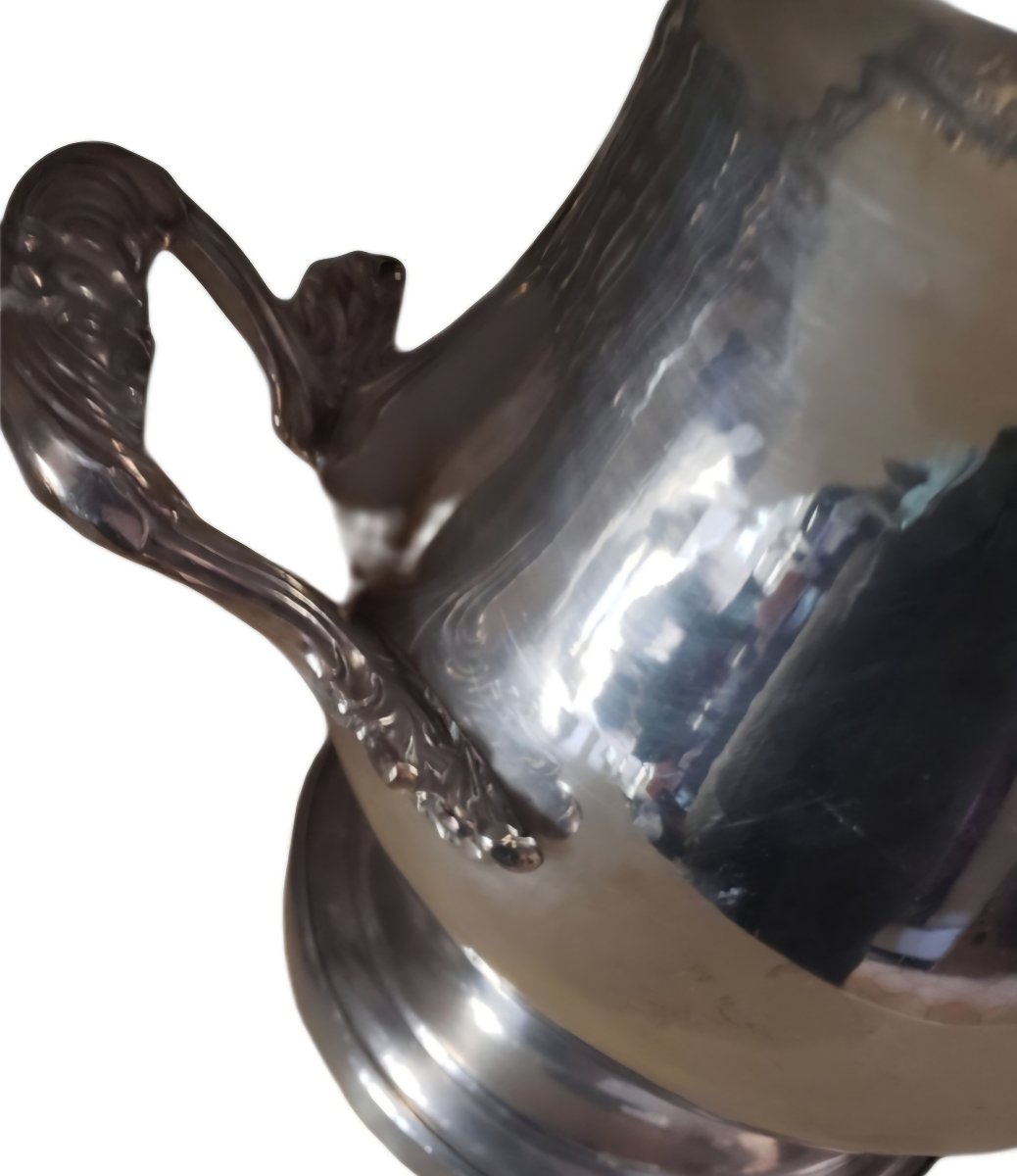 Élégant Seau à Champagne en Métal Argenté  Napoléon III XIXème -photo-4