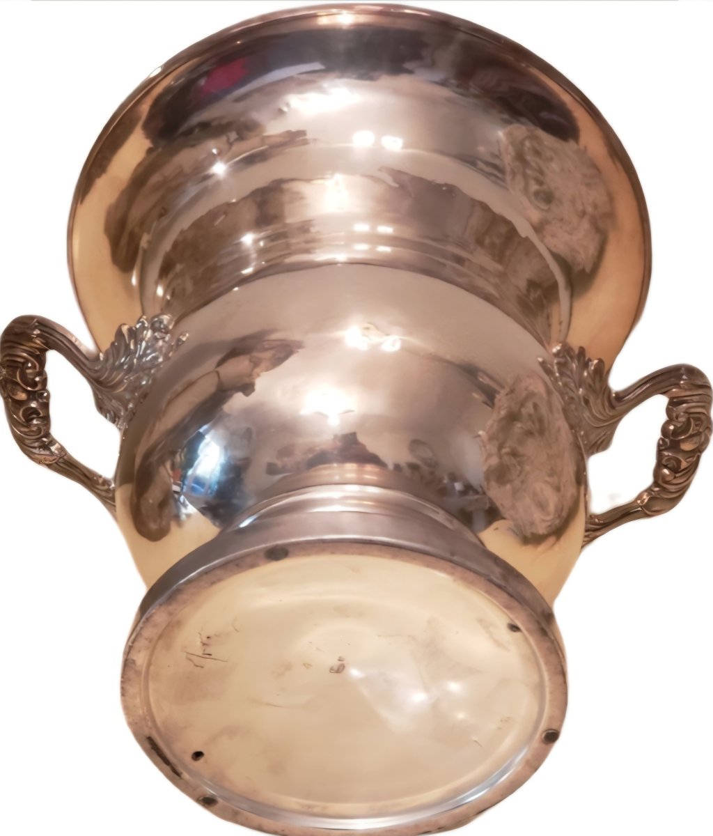 Élégant Seau à Champagne en Métal Argenté  Napoléon III XIXème -photo-2