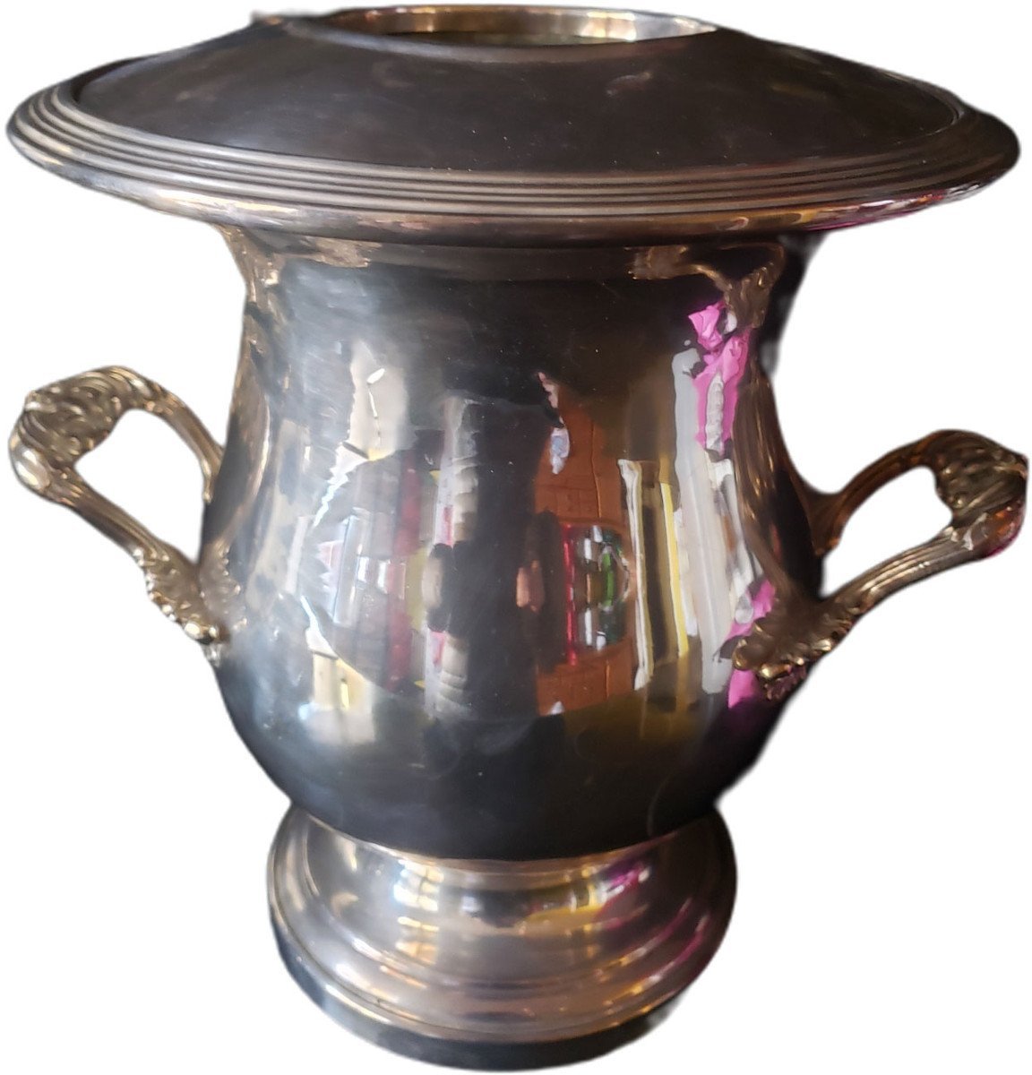 Élégant Seau à Champagne en Métal Argenté  Napoléon III XIXème 