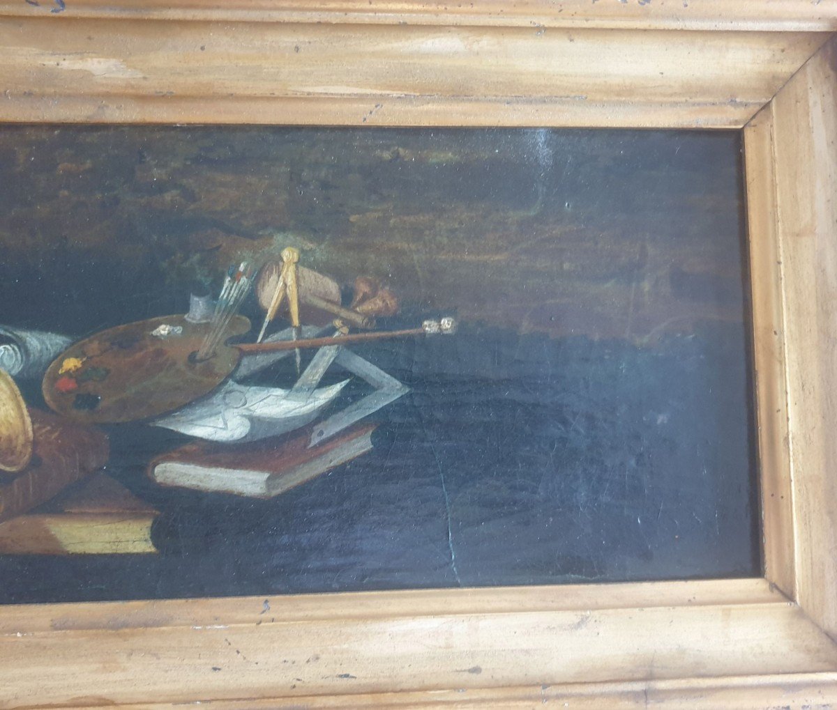 Huile sur panneau XIXe École Française entourage Blaise Desgoffe Allégorie Arts et des Lettres-photo-3