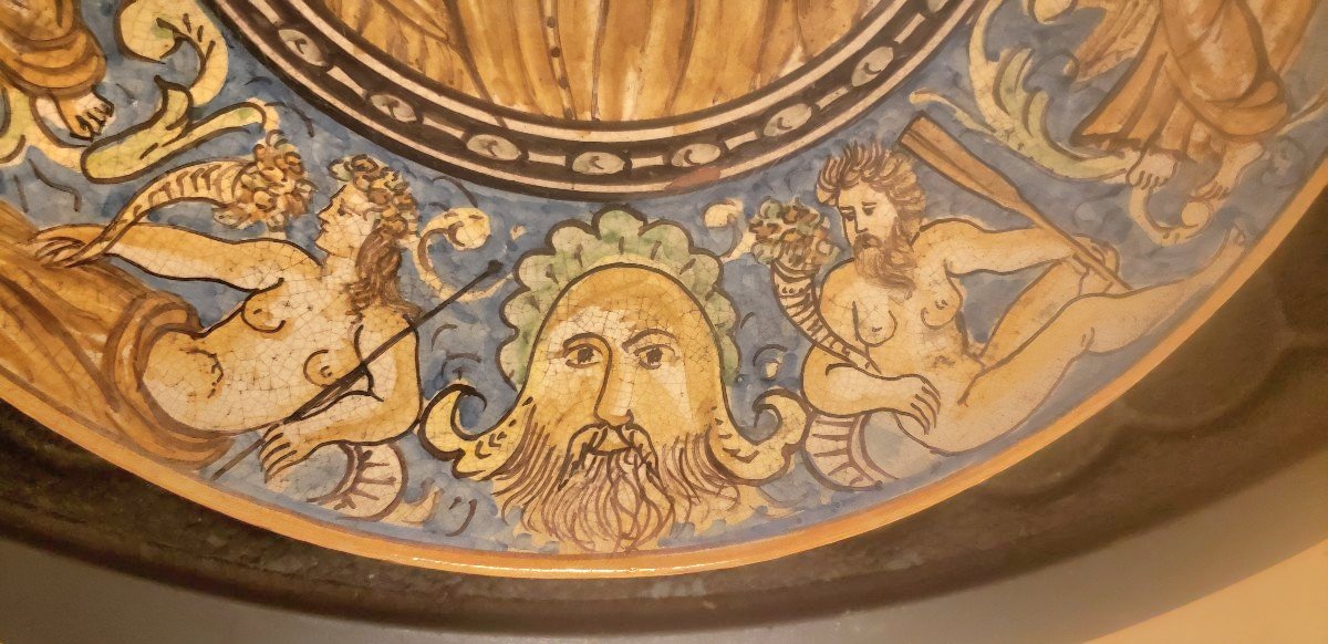 Ancien plat Majolique portrait de François Clouet XIXeme-photo-4