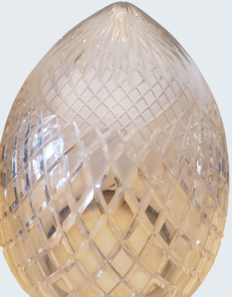 Globe suspensions lustre d'alcove en Cristal Taillé Baccarat Fin XIXe-photo-4