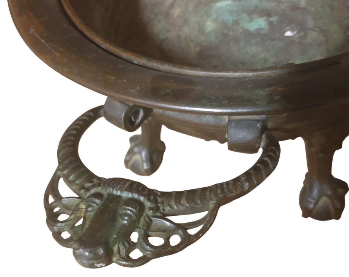 Important brasero jardiniere en bronze XIXeme -photo-3