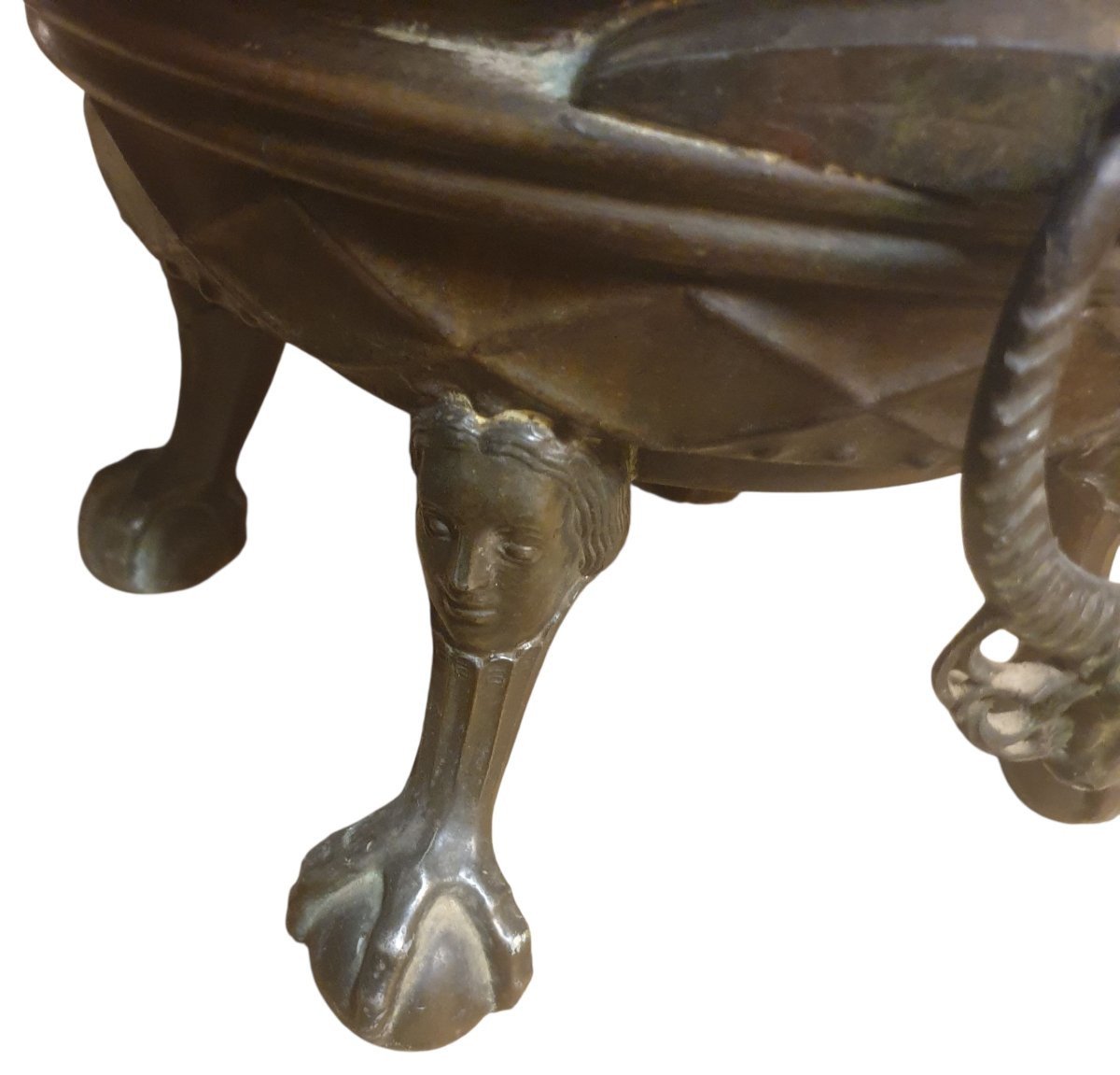 Important brasero jardiniere en bronze XIXeme -photo-3