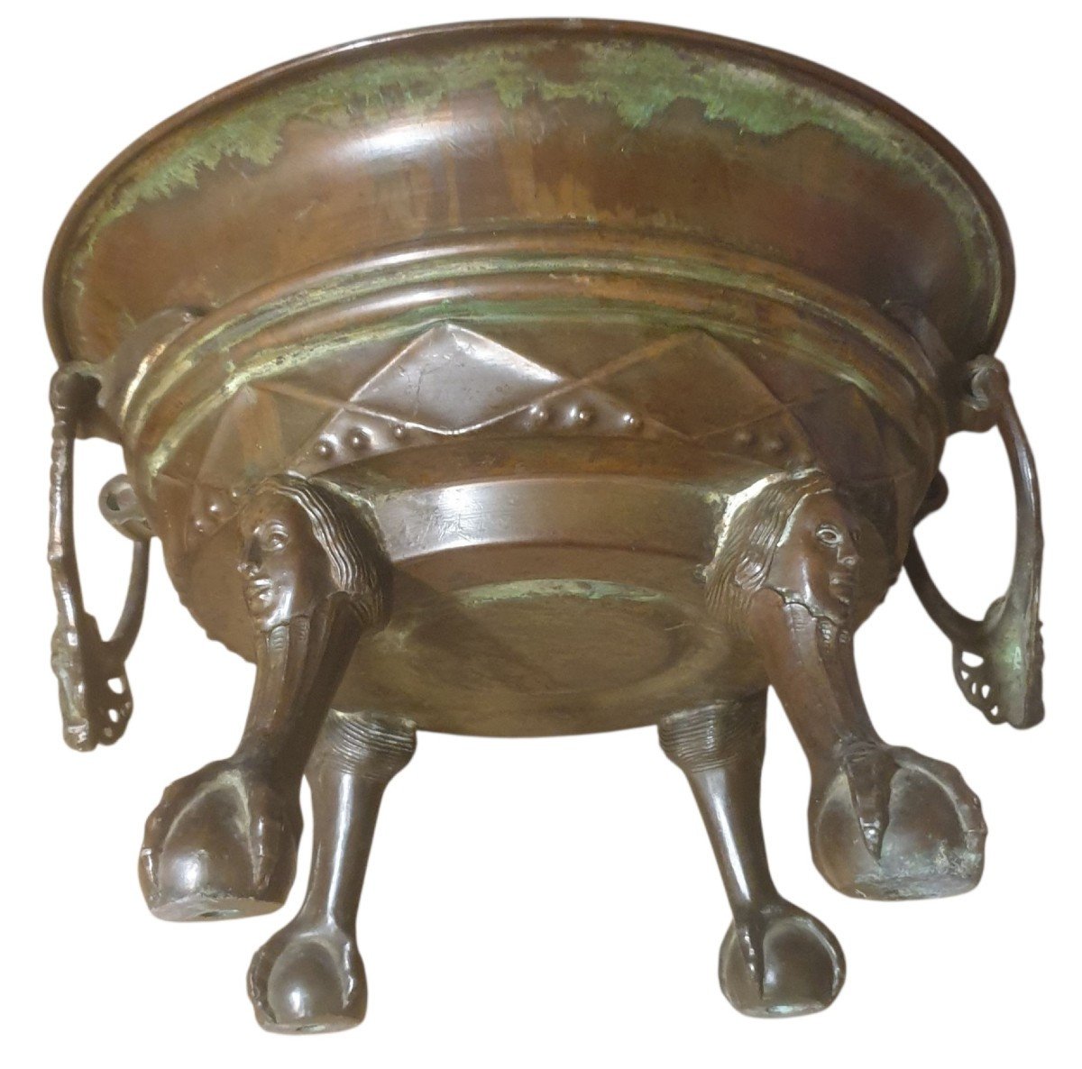 Important brasero jardiniere en bronze XIXeme -photo-4