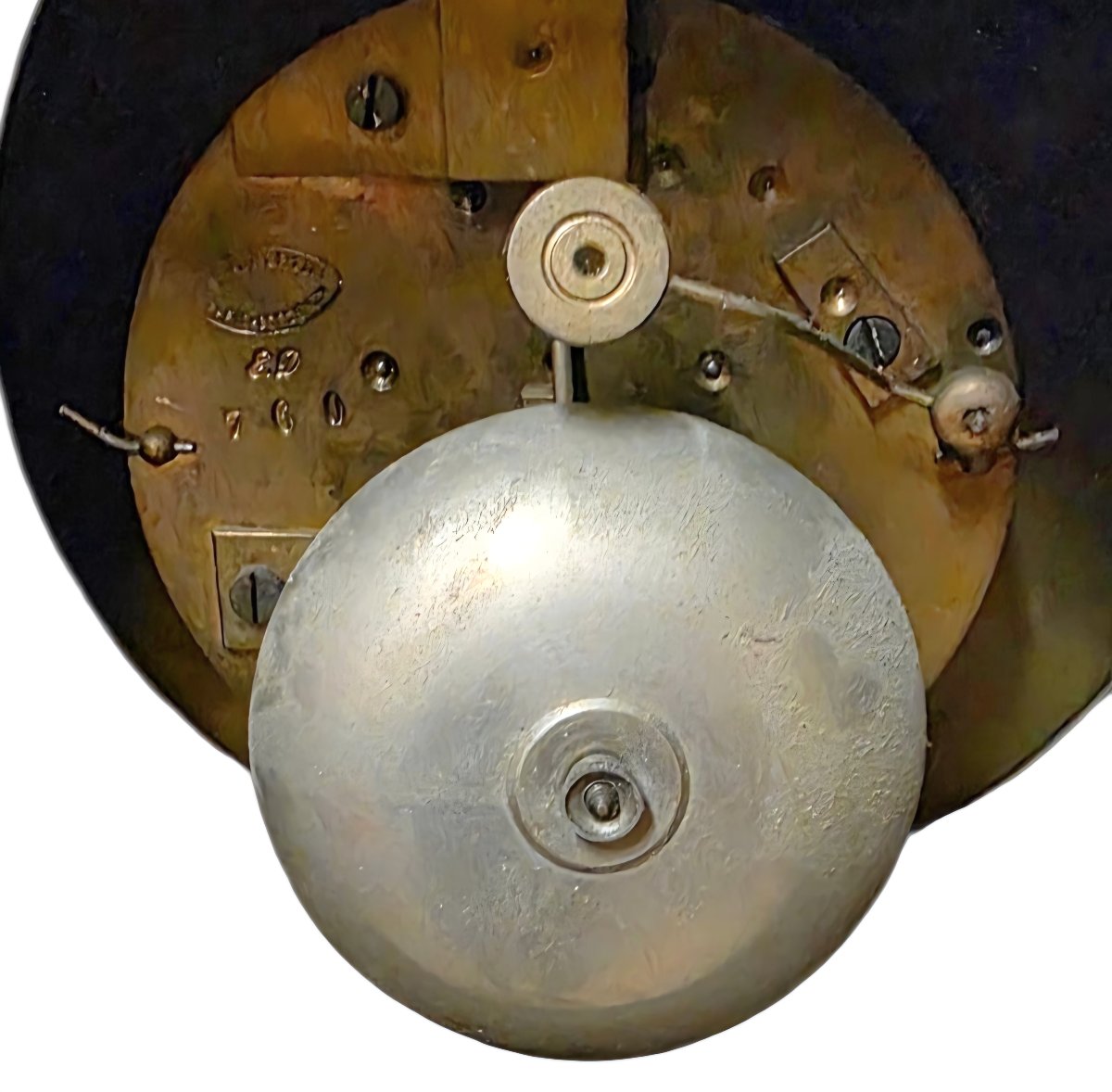 Pendule de cheminée ancienne XIXe Signée Ch. Gautier Acajou &  Bronze hauteur 58 cm-photo-3
