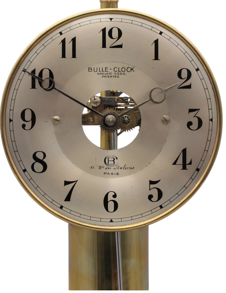 Bulle Clock: Magnetic Skeleton Brass Clock With Perpetual Movement -photo-2