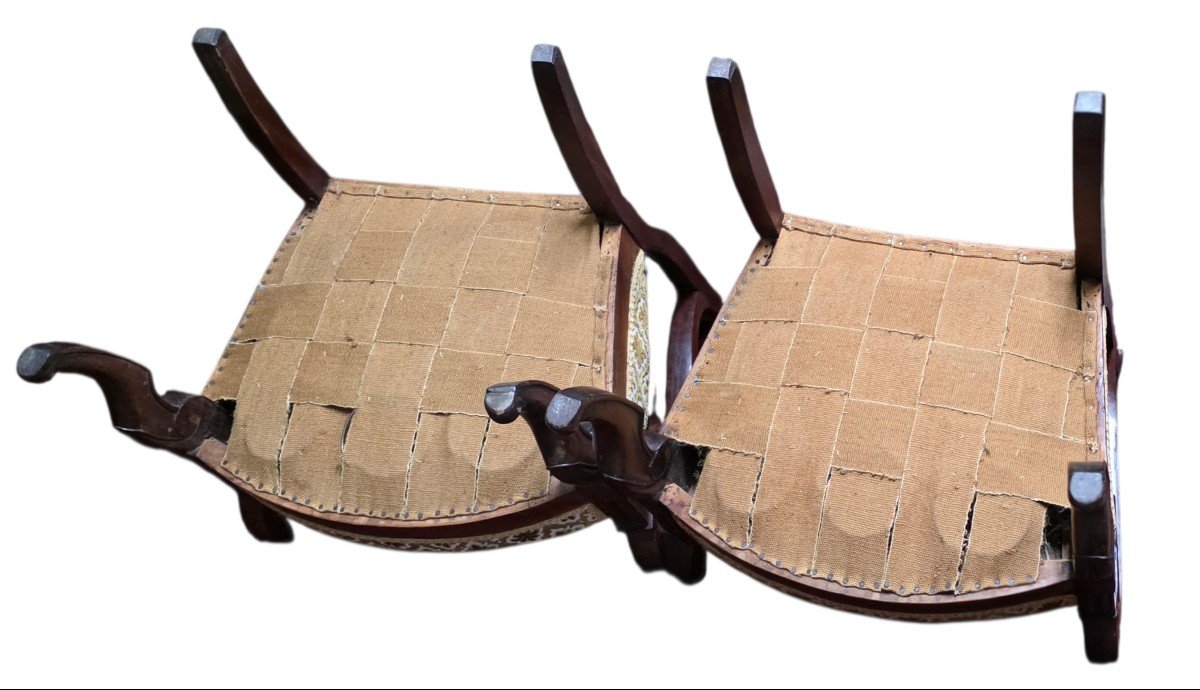 Jacob-Desmalterrie 4 Fauteuils d’Époque Restauration en Acajou de Cuba Attribués  -photo-1