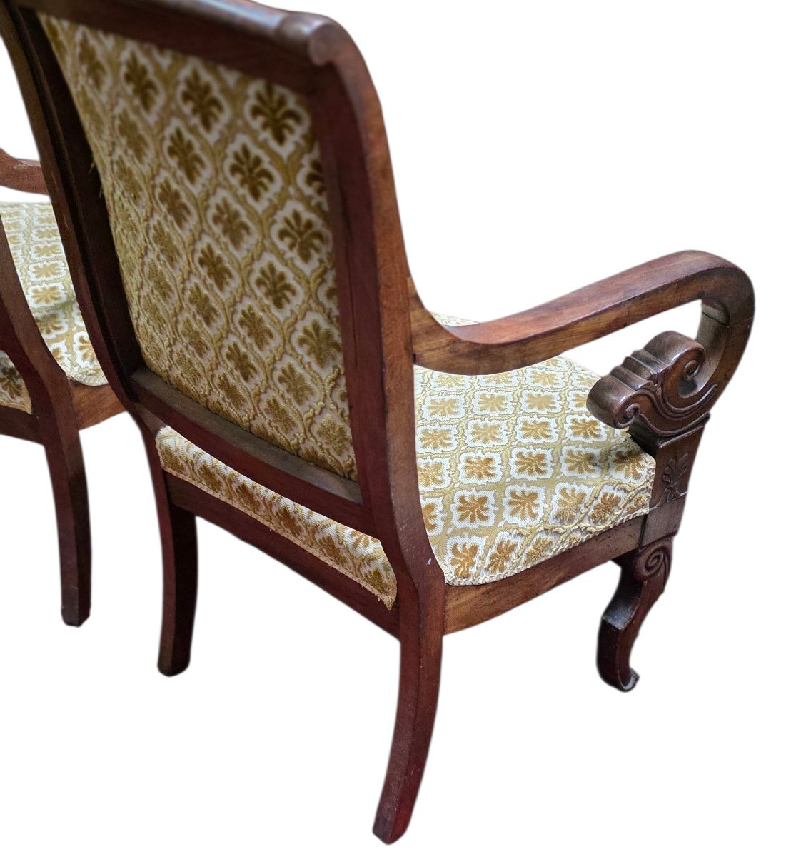 Jacob-Desmalterrie 4 Fauteuils d’Époque Restauration en Acajou de Cuba Attribués  -photo-4