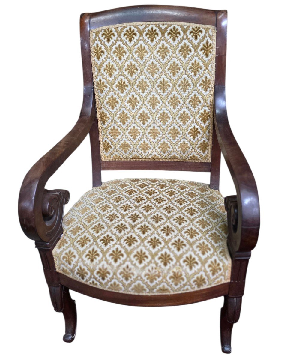 Jacob-Desmalterrie 4 Fauteuils d’Époque Restauration en Acajou de Cuba Attribués  -photo-6
