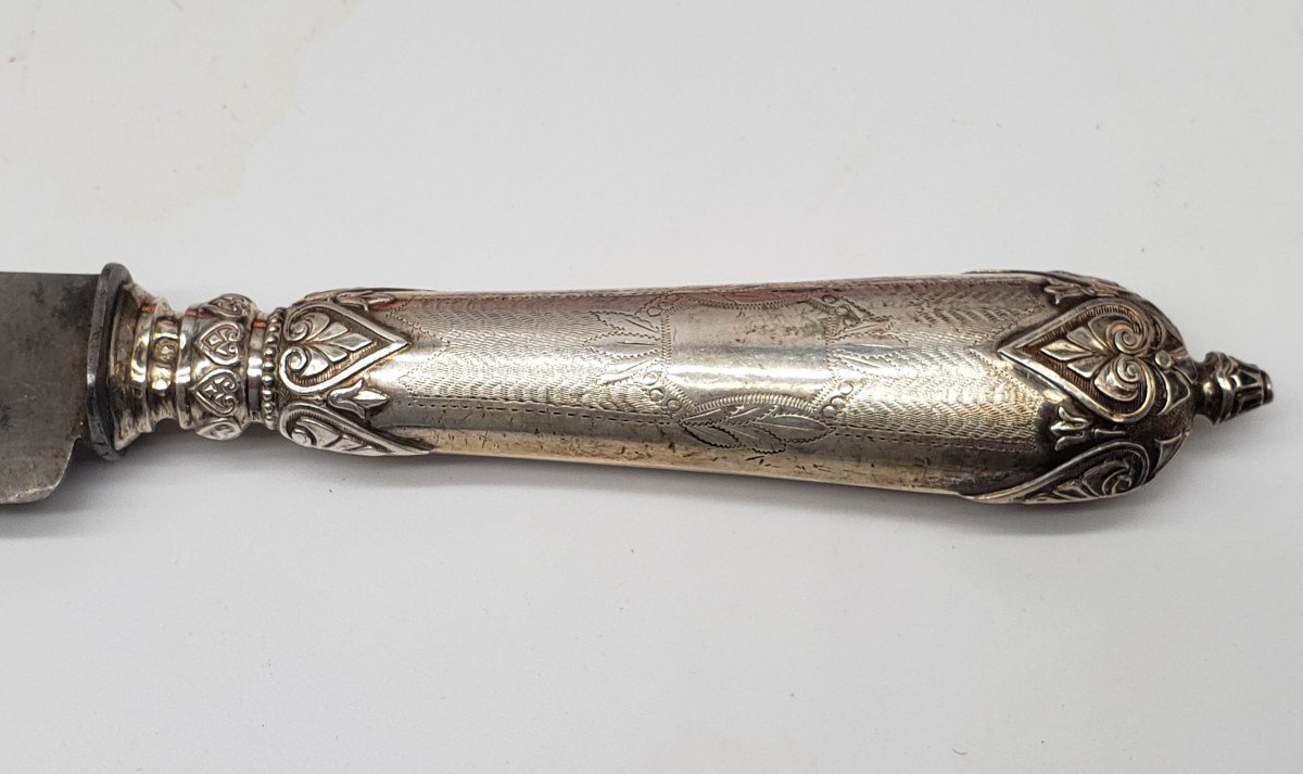 Antique 3-piece Leg Of Lamb Dinner Set, Silver-plated, With Neck Ring, Original Case, Comptoir Général De Paris-photo-8