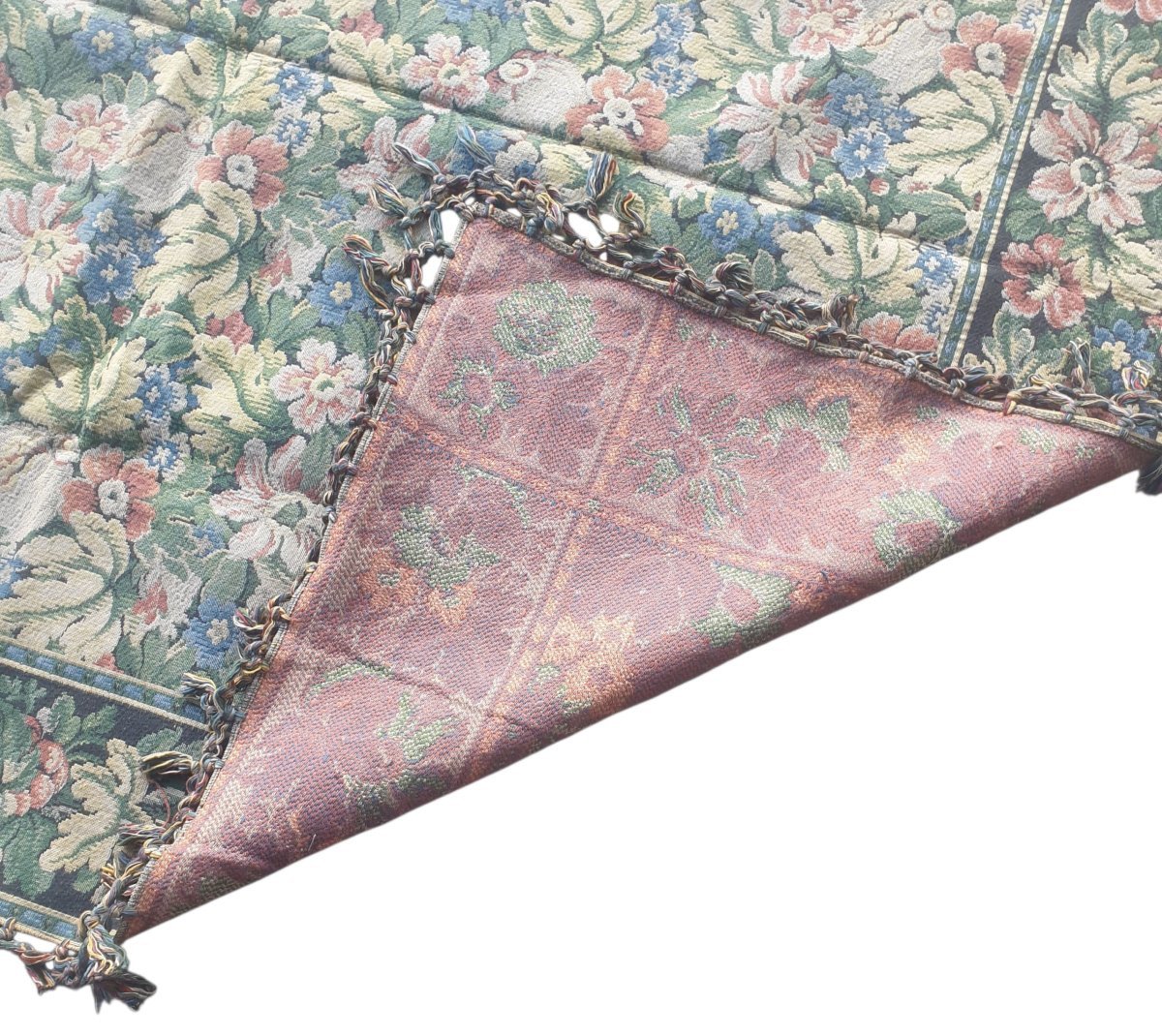 Grande Nappe Tapisserie Vintage Style Gobelins hors Franges 170 cm x 150 cm-photo-2