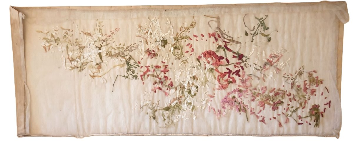 grand panneau décoratif textile d'époque Art Nouveau Circa 1900 de fabrication française.-photo-3