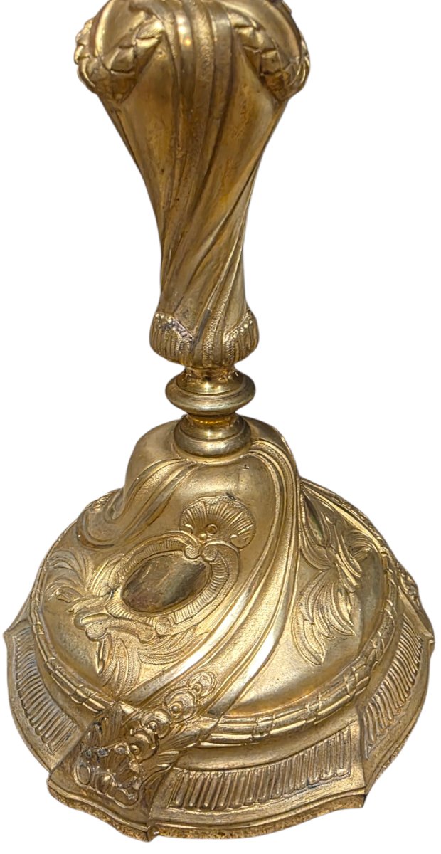  Paire de Candélabres Convertibles Style Louis XV Bronze Doré État Parfait une somptueuse paire-photo-4
