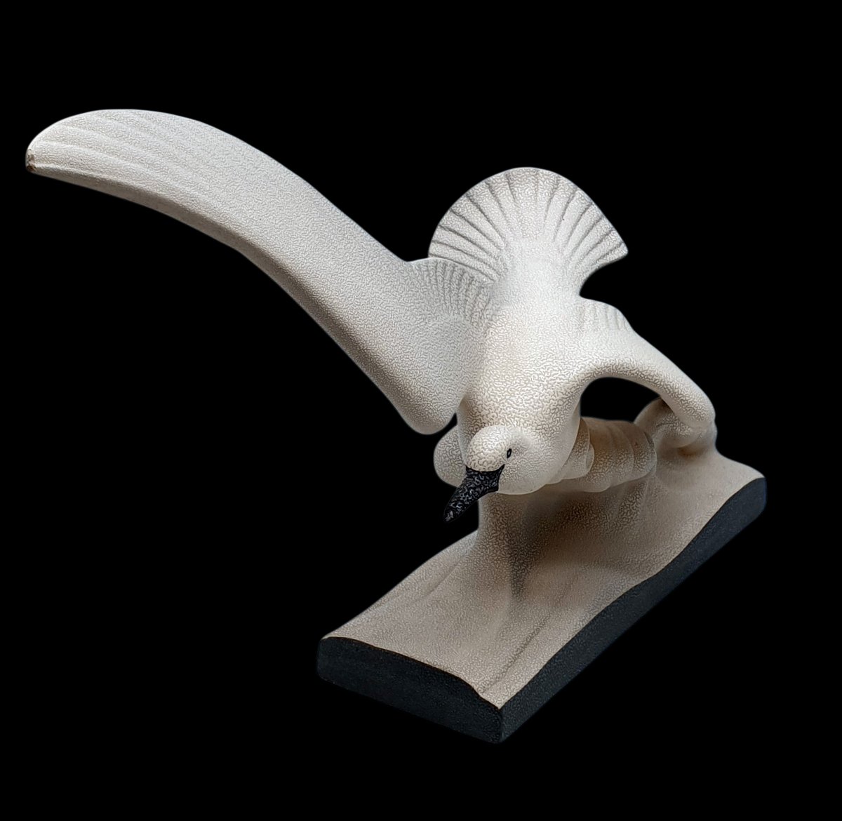 Imposant Craquelé Art Déco Goéland en Vol Attribué à Charles Lemanceau 1930 Nous vous proposons-photo-3
