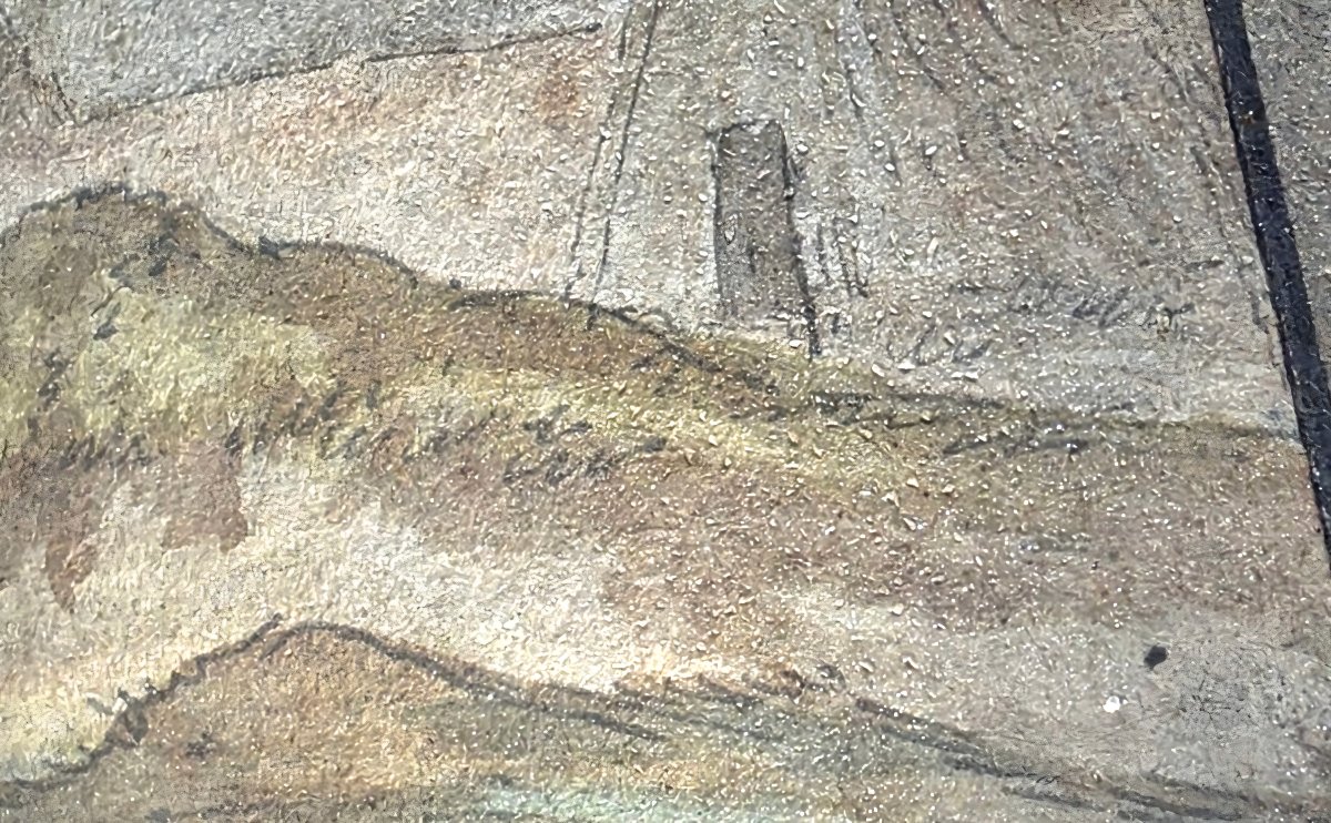 Huber Robert, Attributed: 18th-century Watercolor Depicting An Architectural Caprice And Pastoral Scene-photo-1