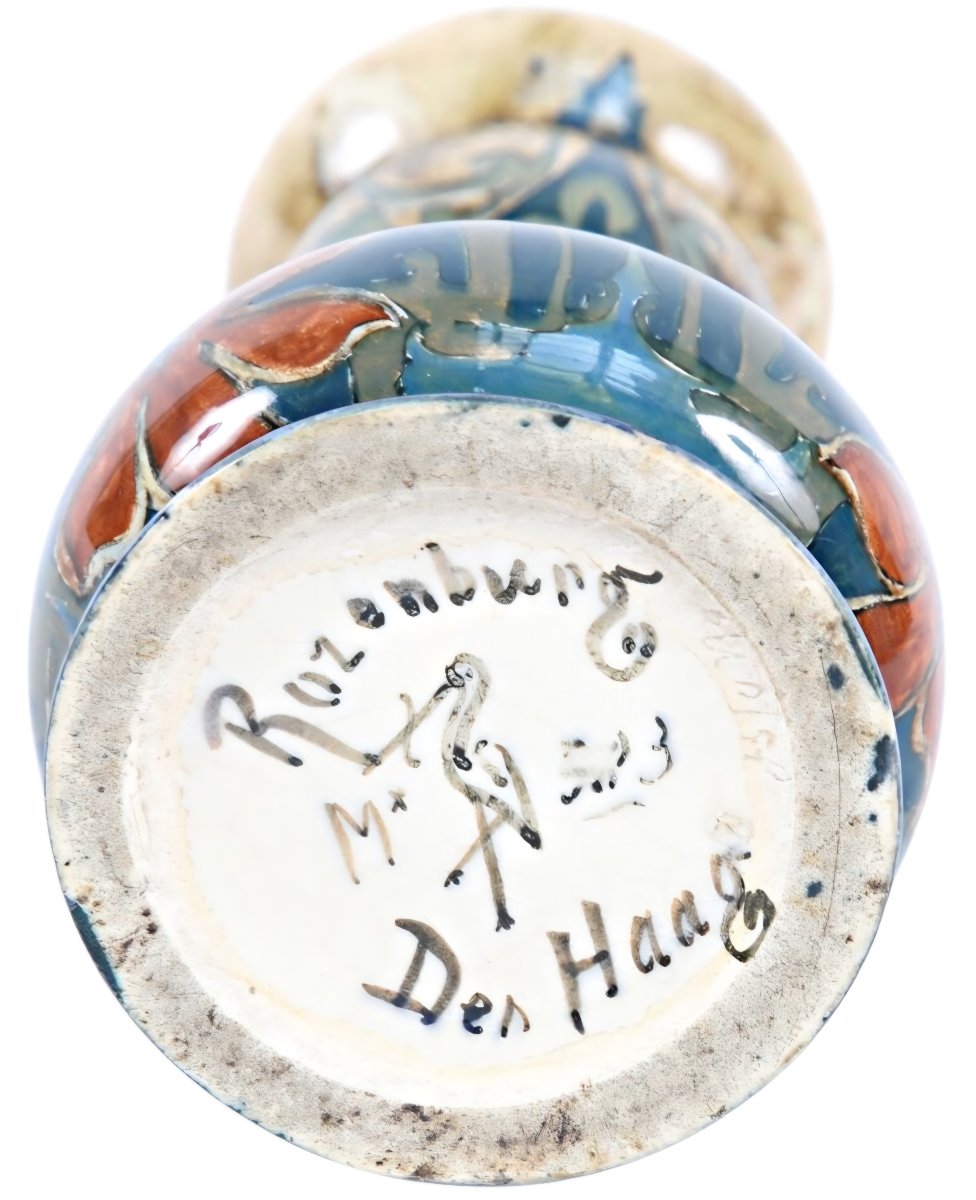Vase Art Nouveau Rozenburg Den Haag Hollande Circa 1900-photo-4