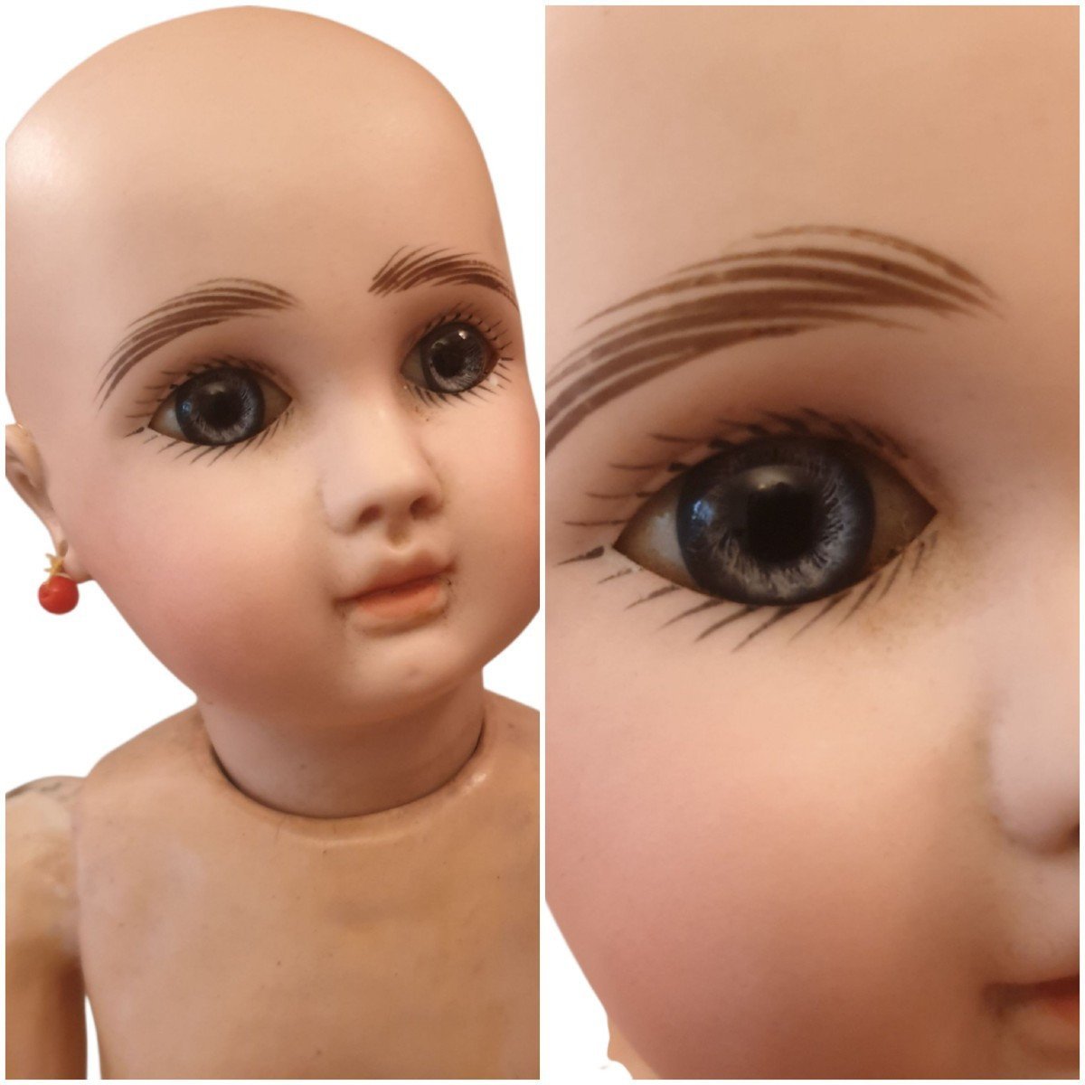 Steiner Doll Head Porcelain Head Mouth Closed-photo-1