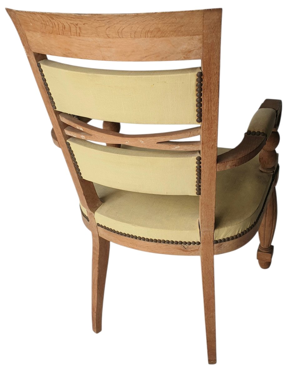 Benjamin Gomez Fauteuil en Chêne de Benjamin Gomez Art Déco Régionaliste Basque circa 1920 1930-photo-1