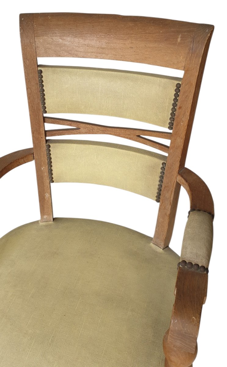Benjamin Gomez Fauteuil en Chêne de Benjamin Gomez Art Déco Régionaliste Basque circa 1920 1930-photo-3