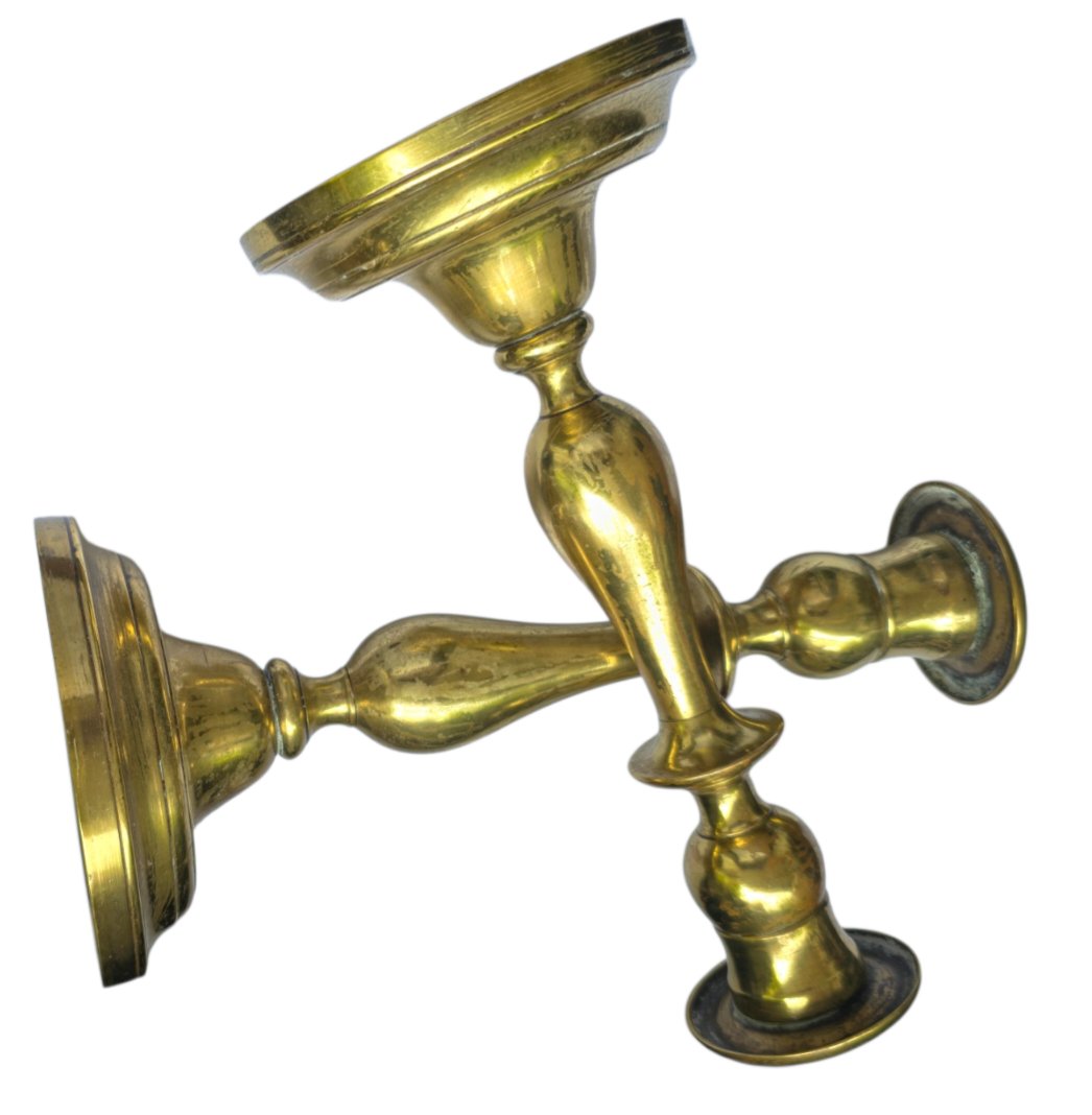 Pair Of 18th-century Candelabra Candleholders -photo-2